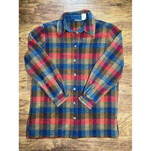 Koret City Blues Red Blue Brown Plaid Shirt/Shacket Small Women's